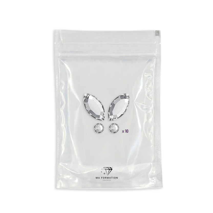 Strass dentaire papillon Crystal Swarovski