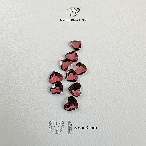 strass dentaire swarovski coeur pink antique