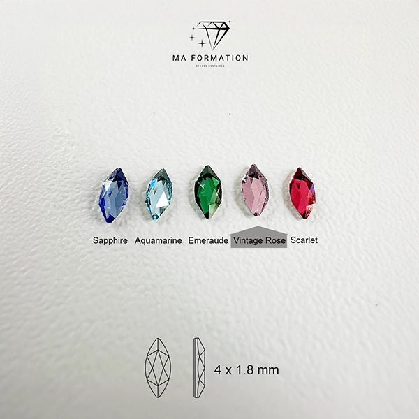 Strass dentaire swarovski marquise vintage rose