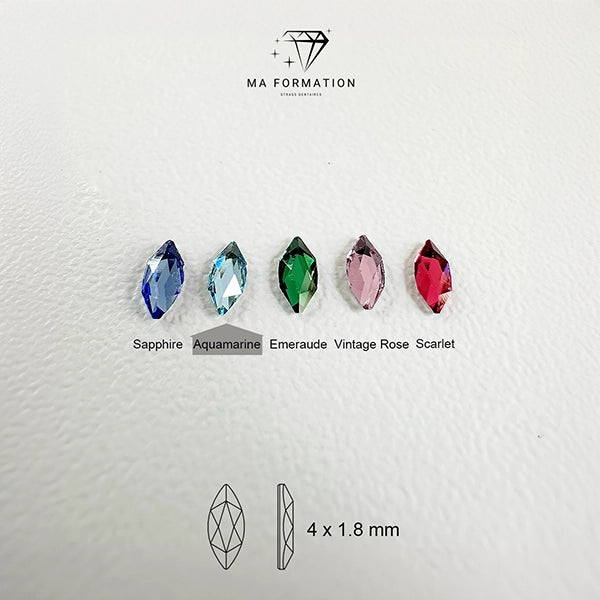 strass dentaire swarovski marquise aquamarine