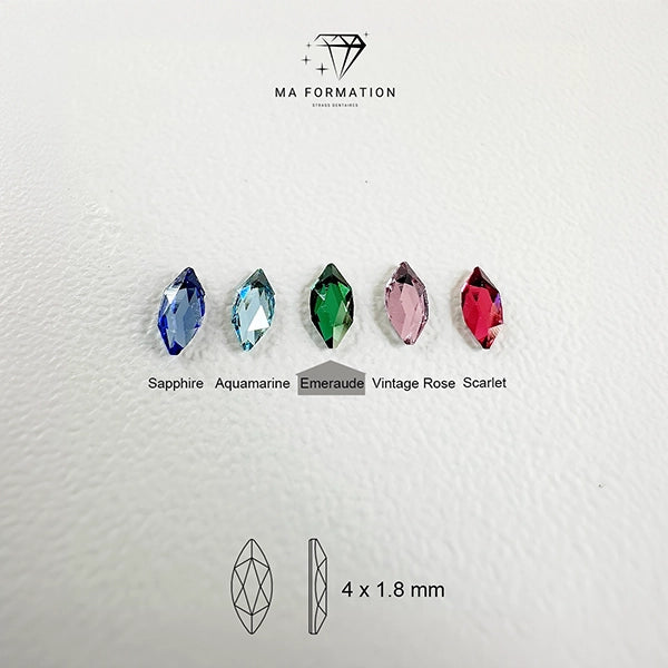 Strass dentaire swarovski marquise emeraude