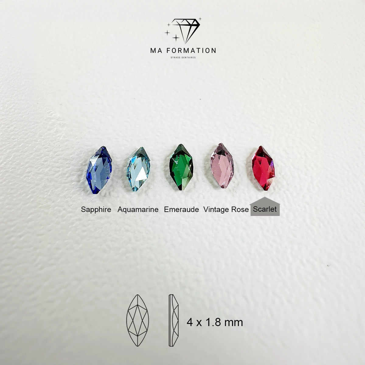 Strass dentaire swarovski marquise scarlet