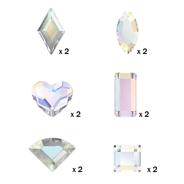 Pack strass dentaire forme cristal aurore boréale