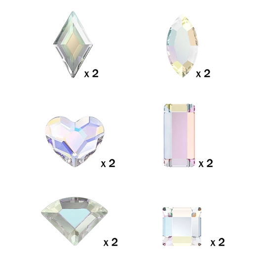 Pack strass dentaire forme cristal aurore boréale