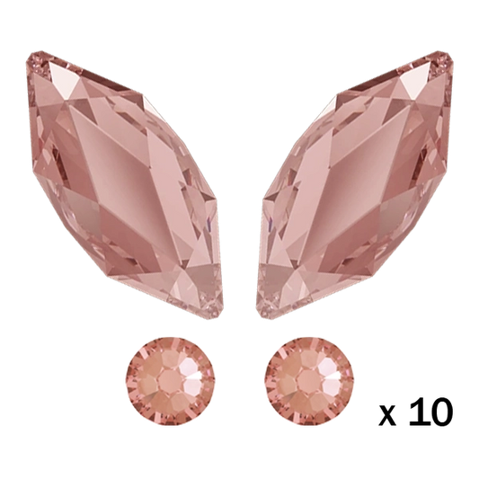 kit strass dentaire papillon rose, 10 quantités