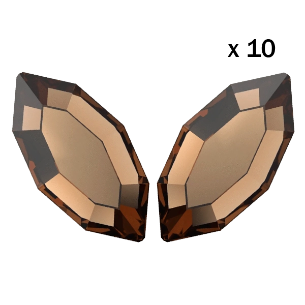 Strass dentaire Navette Smoked Topaz Swarovski