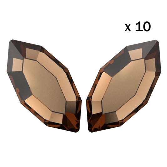 Strass dentaire Navette Smoked Topaz Swarovski