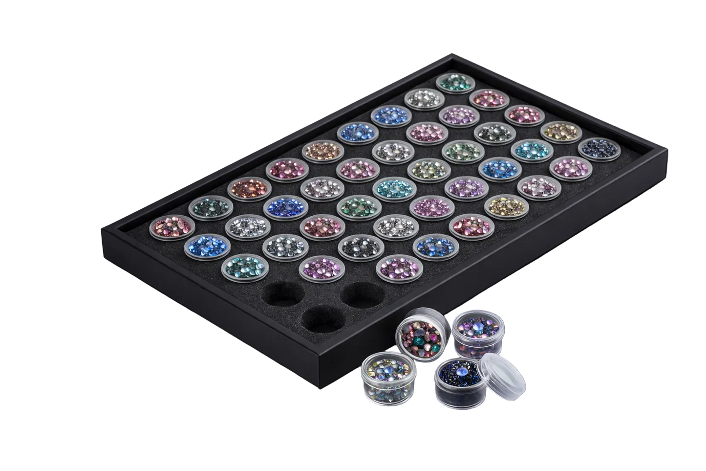 BOITE RANGEMENT strass dentaire rond luxe 