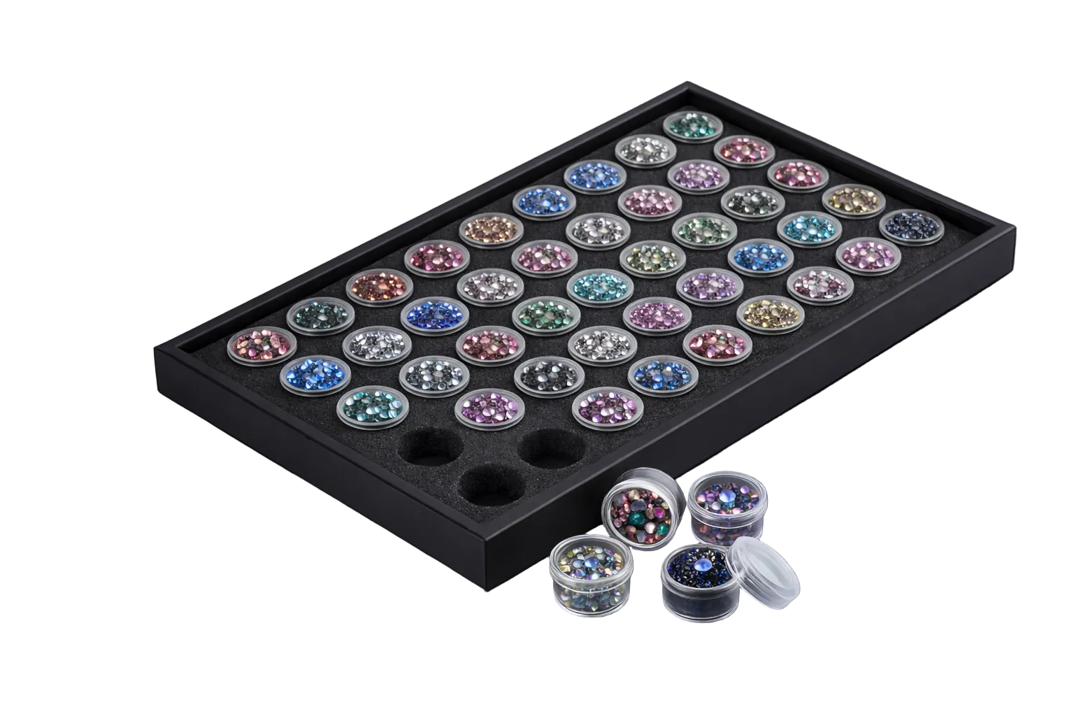 BOITE RANGEMENT strass dentaire rond luxe 