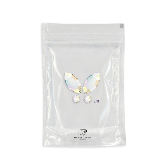 Strass dentaire papillon Aurore Boréal Crystal Swarovski