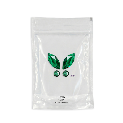 Strass dentaire papillon Emerald Swarovski (10pcs)