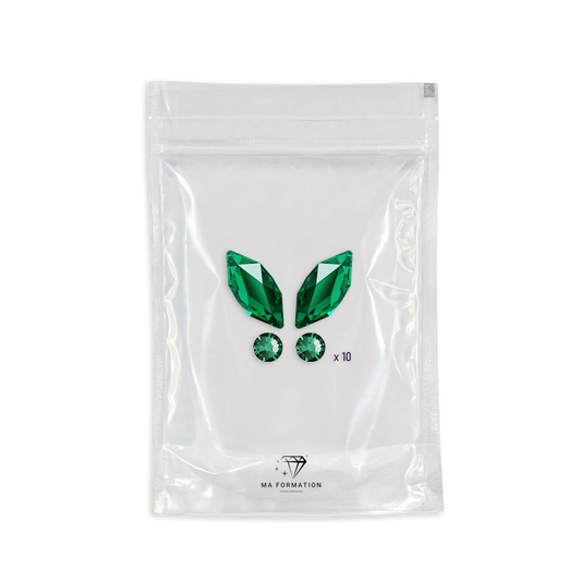 Strass dentaire papillon Emerald Swarovski (10pcs)
