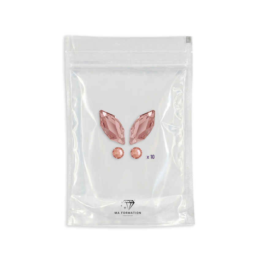 Strass dentaire papillon Blush Rose Swarovski (10pcs)