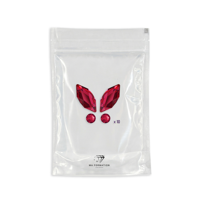 Strass dentaire papillon Scarlet Swarovski (10pcs)