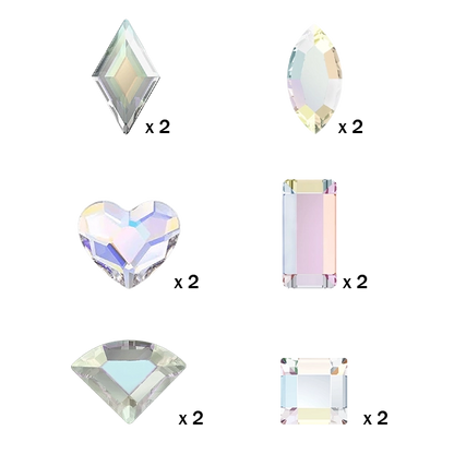 Pack strass dentaire forme cristal aurore boréale
