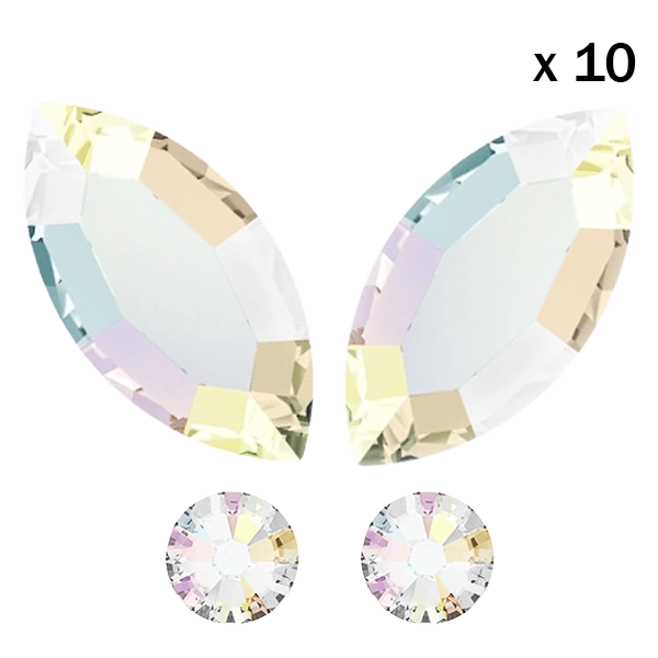 Ensemble Vectoriel Papillon Composé De Diamants Nacrés Et De Strass Ensemble Vectoriel Papillon Composé De Diamants Nacrés Et De Strass