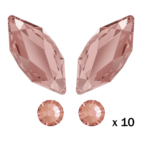 kit strass dentaire papillon rose, 10 quantités
