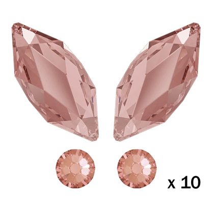 kit strass dentaire papillon rose, 10 quantités