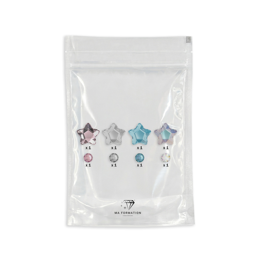 Pack formes strass dentaire étoile mix couleurs Swarovski