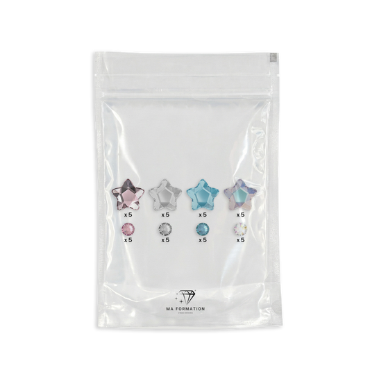 Pack formes strass dentaire étoile mix couleurs Swarovski XL