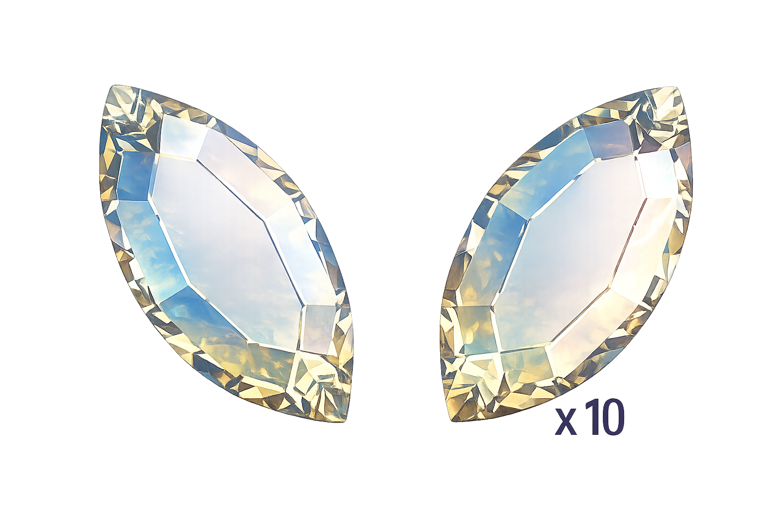 Strass dentaire Navette Crystal Shimmer Swarovski