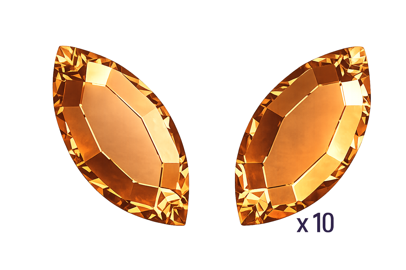 Strass dentaire Navette Dark Orange Swarovski